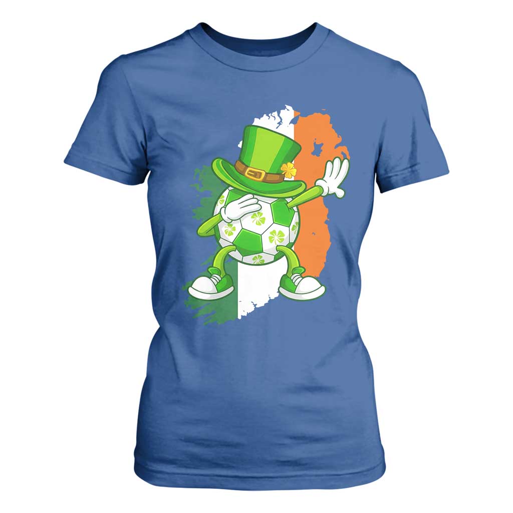 Funny Dabbing Soccer Ball T Shirt For Women St Patricks Day TS12 Royal Blue Print Your Wear