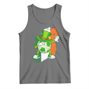 Funny Dabbing Soccer Ball Tank Top St Patricks Day TS12 Black Heather Print Your Wear