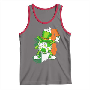 Funny Dabbing Soccer Ball Tank Top St Patricks Day TS12 Deep Heather Red Print Your Wear