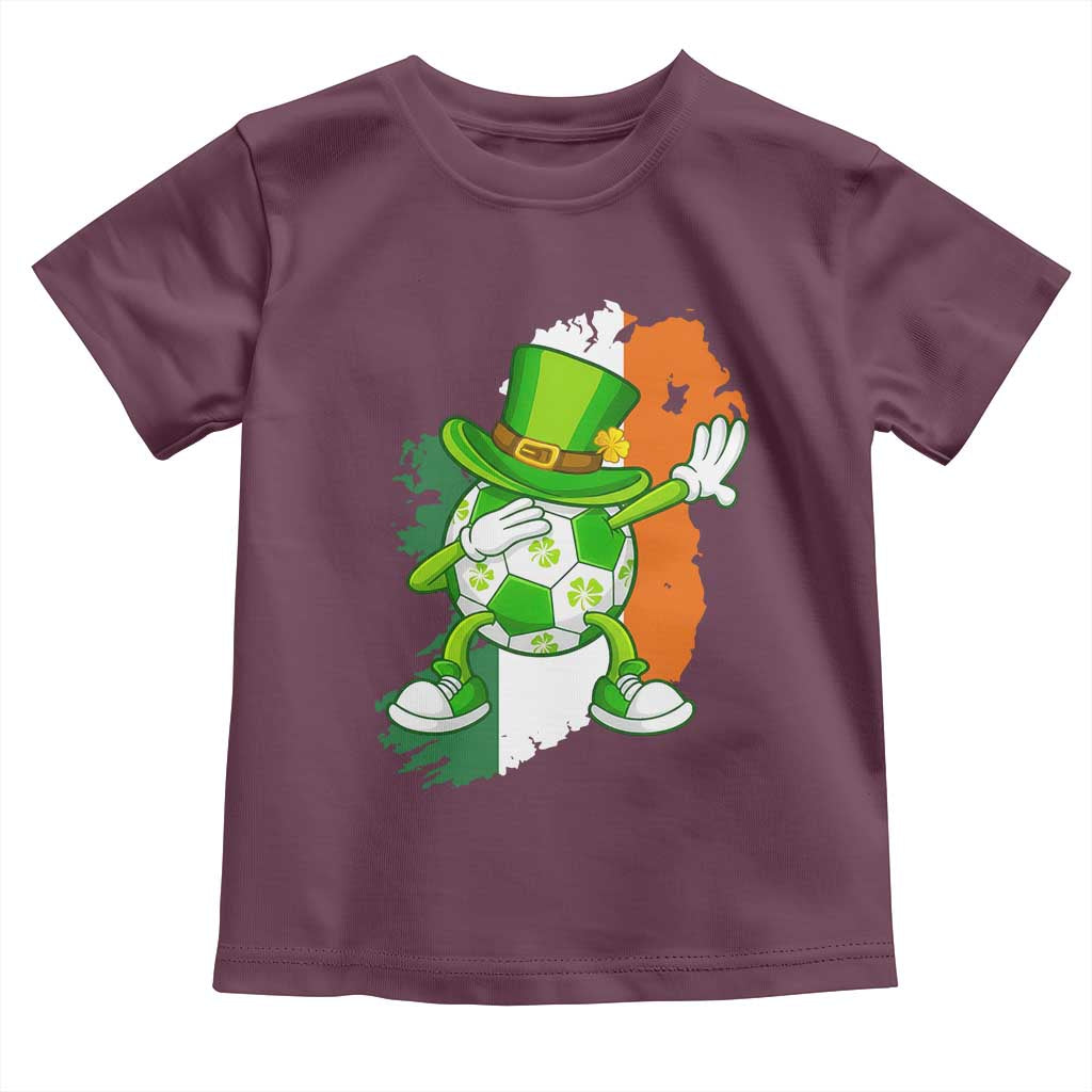Funny Dabbing Soccer Ball Toddler T Shirt St Patricks Day TS12 Maroon Print Your Wear