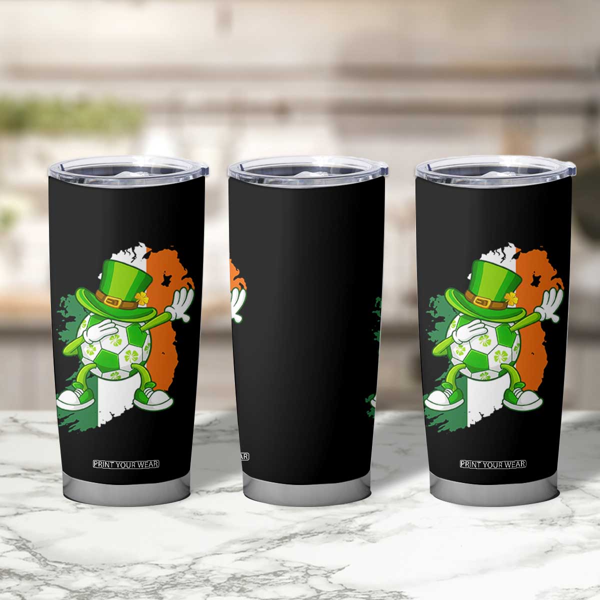 Funny Dabbing Soccer Ball Tumbler Cup St Patricks Day TS12 Print Your Wear