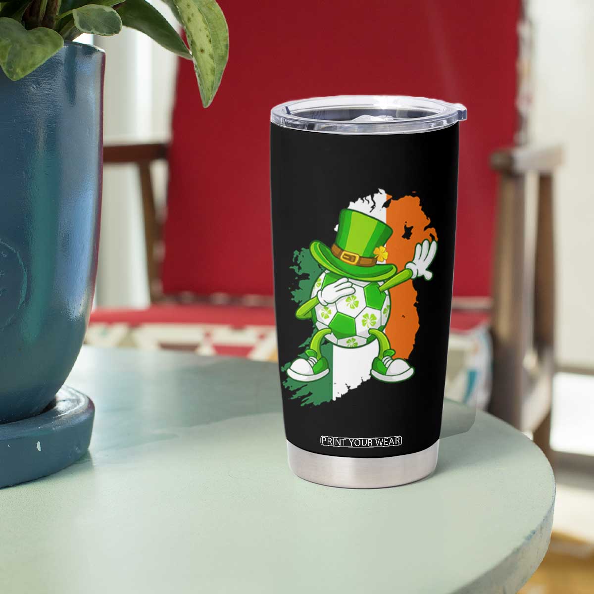 Funny Dabbing Soccer Ball Tumbler Cup St Patricks Day TS12 Print Your Wear