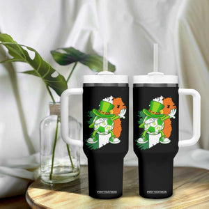 Funny Dabbing Soccer Ball Tumbler With Handle St Patricks Day TS12 Print Your Wear