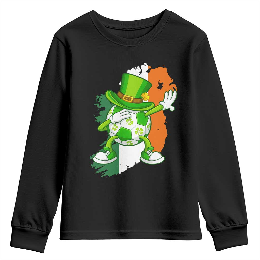 Funny Dabbing Soccer Ball Youth Sweatshirt St Patricks Day TS12 Black Print Your Wear
