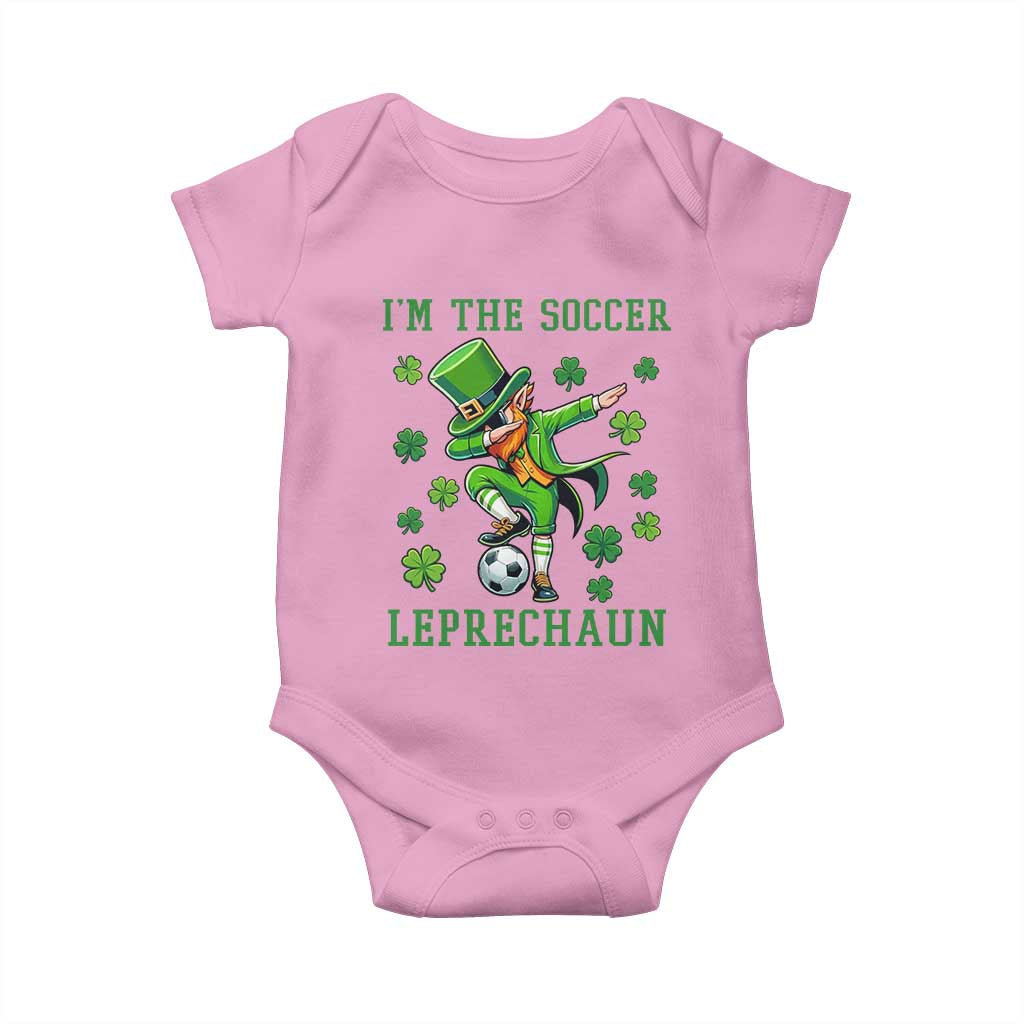 I Am The Soccer Leprechaun Baby Onesie Funny Irish Soccer TS12 Light Pink Print Your Wear