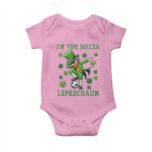 I Am The Soccer Leprechaun Baby Onesie Funny Irish Soccer TS12 Light Pink Print Your Wear