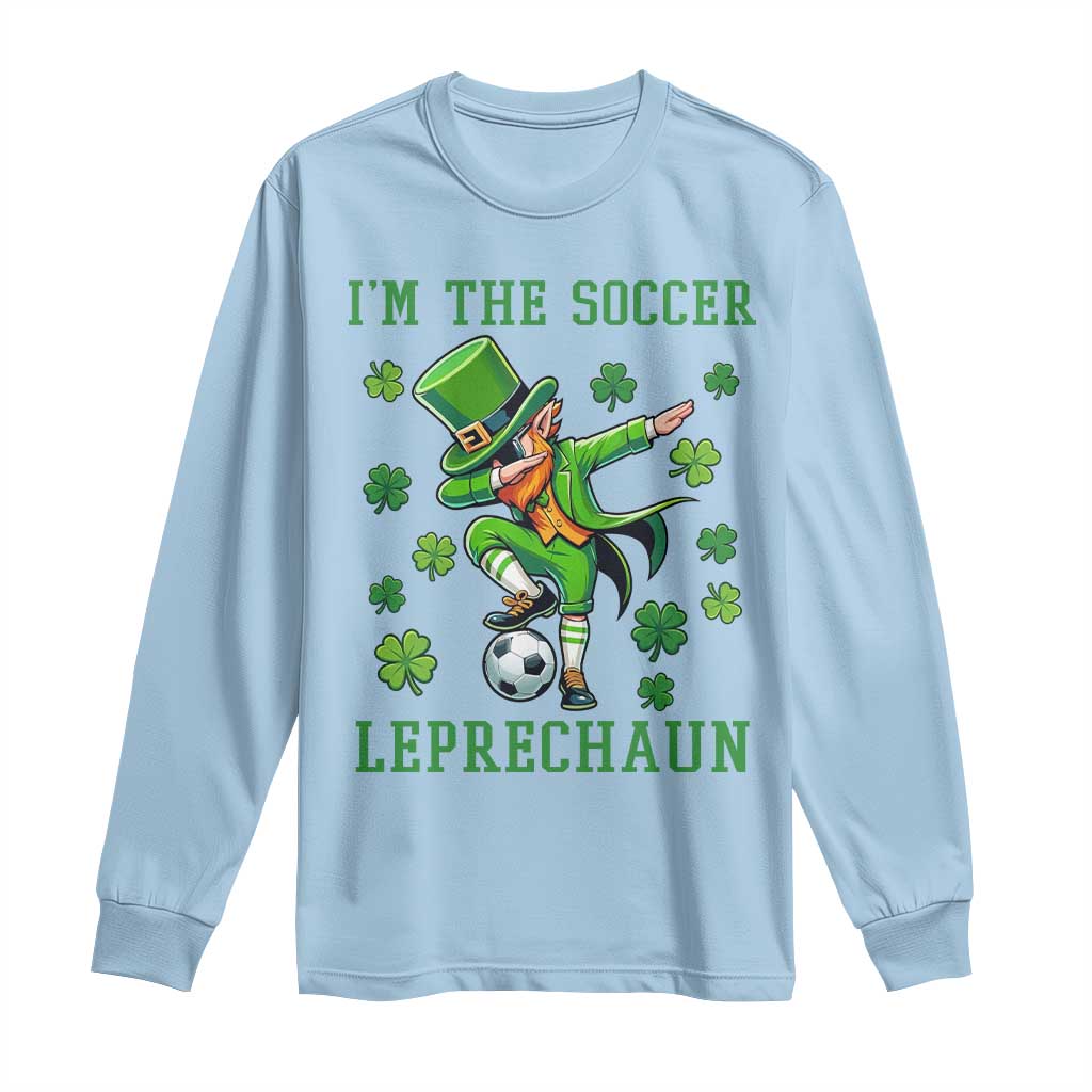 I Am The Soccer Leprechaun Long Sleeve Shirt Funny Irish Soccer TS12 Light Blue Print Your Wear