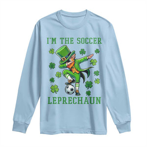 I Am The Soccer Leprechaun Long Sleeve Shirt Funny Irish Soccer TS12 Light Blue Print Your Wear