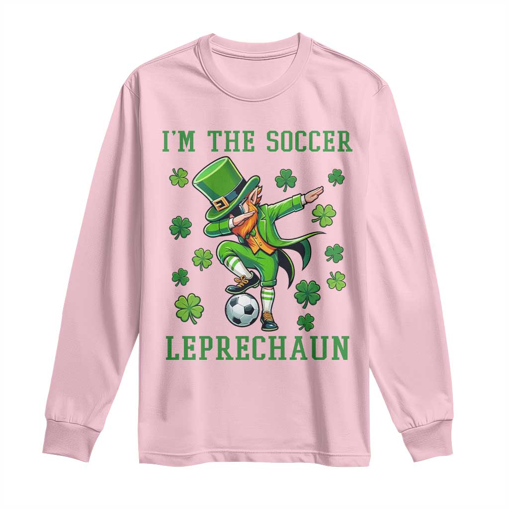 I Am The Soccer Leprechaun Long Sleeve Shirt Funny Irish Soccer TS12 Light Pink Print Your Wear