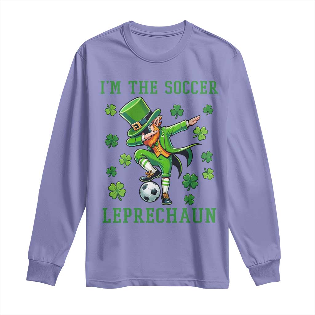 I Am The Soccer Leprechaun Long Sleeve Shirt Funny Irish Soccer TS12 Violet Print Your Wear