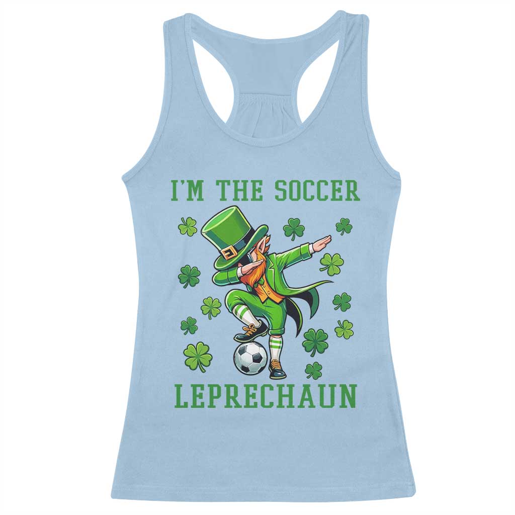 I Am The Soccer Leprechaun Racerback Tank Top Funny Irish Soccer TS12 Light Blue Print Your Wear