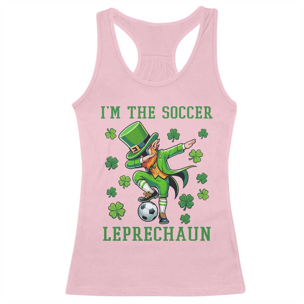 I Am The Soccer Leprechaun Racerback Tank Top Funny Irish Soccer TS12 Light Pink Print Your Wear