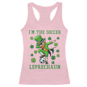 I Am The Soccer Leprechaun Racerback Tank Top Funny Irish Soccer TS12 Light Pink Print Your Wear