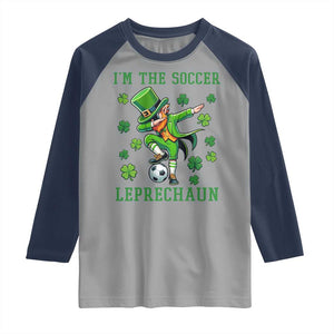 I Am The Soccer Leprechaun Raglan Shirt Funny Irish Soccer TS12 Sport Gray Navy Print Your Wear