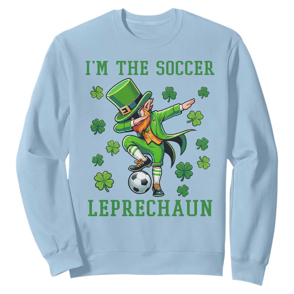 I Am The Soccer Leprechaun Sweatshirt Funny Irish Soccer TS12 Light Blue Print Your Wear