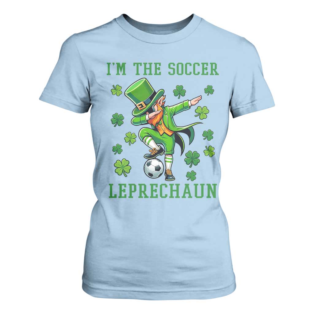 I Am The Soccer Leprechaun T Shirt For Women Funny Irish Soccer TS12 Light Blue Print Your Wear