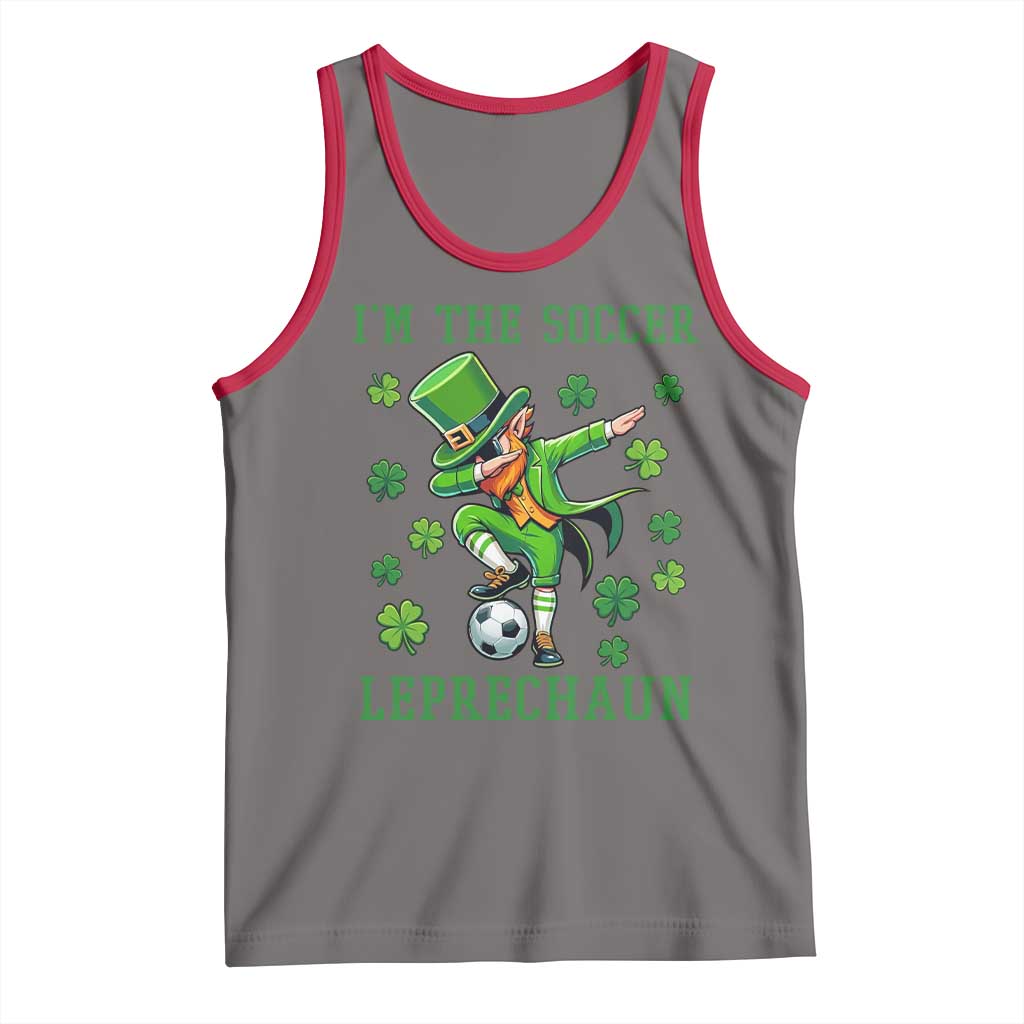 I Am The Soccer Leprechaun Tank Top Funny Irish Soccer TS12 Deep Heather Red Print Your Wear