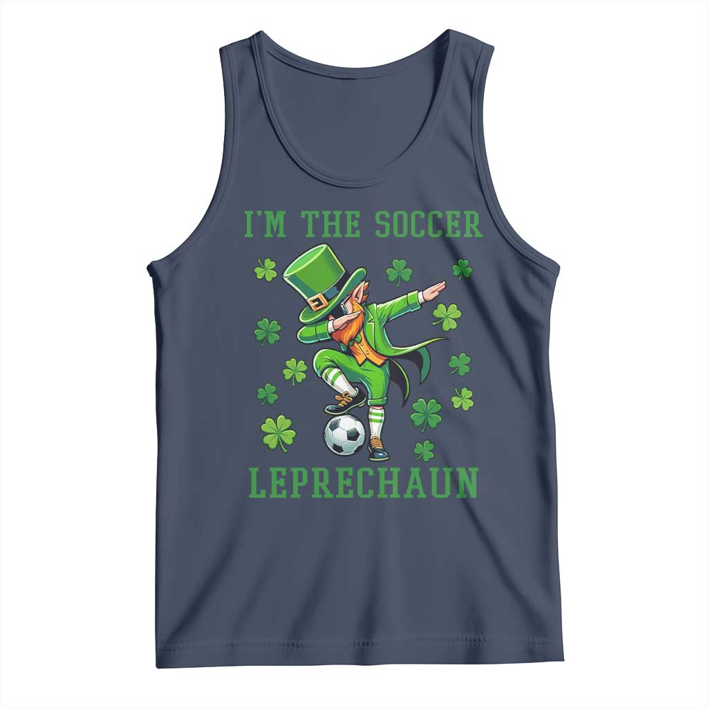 I Am The Soccer Leprechaun Tank Top Funny Irish Soccer TS12 Navy Print Your Wear