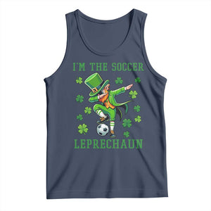 I Am The Soccer Leprechaun Tank Top Funny Irish Soccer TS12 Navy Print Your Wear
