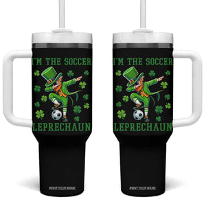 I Am The Soccer Leprechaun Tumbler With Handle Funny Irish Soccer TS12 One Size: 40 oz Black Print Your Wear