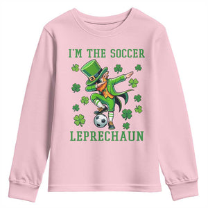 I Am The Soccer Leprechaun Youth Sweatshirt Funny Irish Soccer TS12 Light Pink Print Your Wear