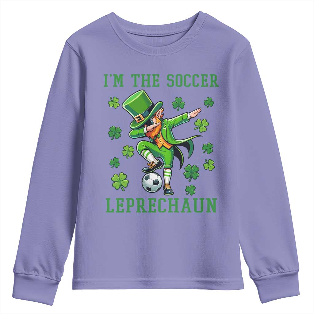 I Am The Soccer Leprechaun Youth Sweatshirt Funny Irish Soccer TS12 Violet Print Your Wear