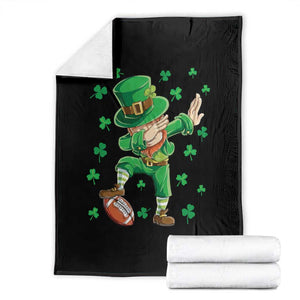 Dabbing Leprechaun Football St Patricks Day Boys Men Sports T-Shirt Throw Blanket TS12 Black Print Your Wear