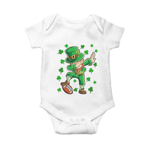 Dabbing Leprechaun Football St Patricks Day Boys Men Sports T-Shirt Baby Onesie TS12 White Print Your Wear