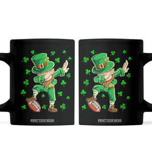 Dabbing Leprechaun Football St Patricks Day Boys Men Sports T-Shirt Coffee Mug TS12 Black Print Your Wear