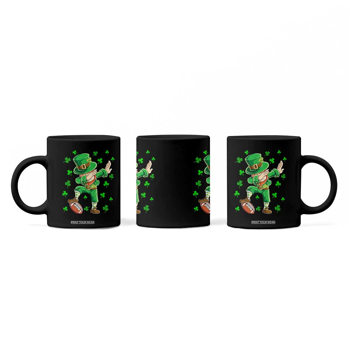 Dabbing Leprechaun Football St Patricks Day Boys Men Sports T-Shirt Coffee Mug TS12 Print Your Wear