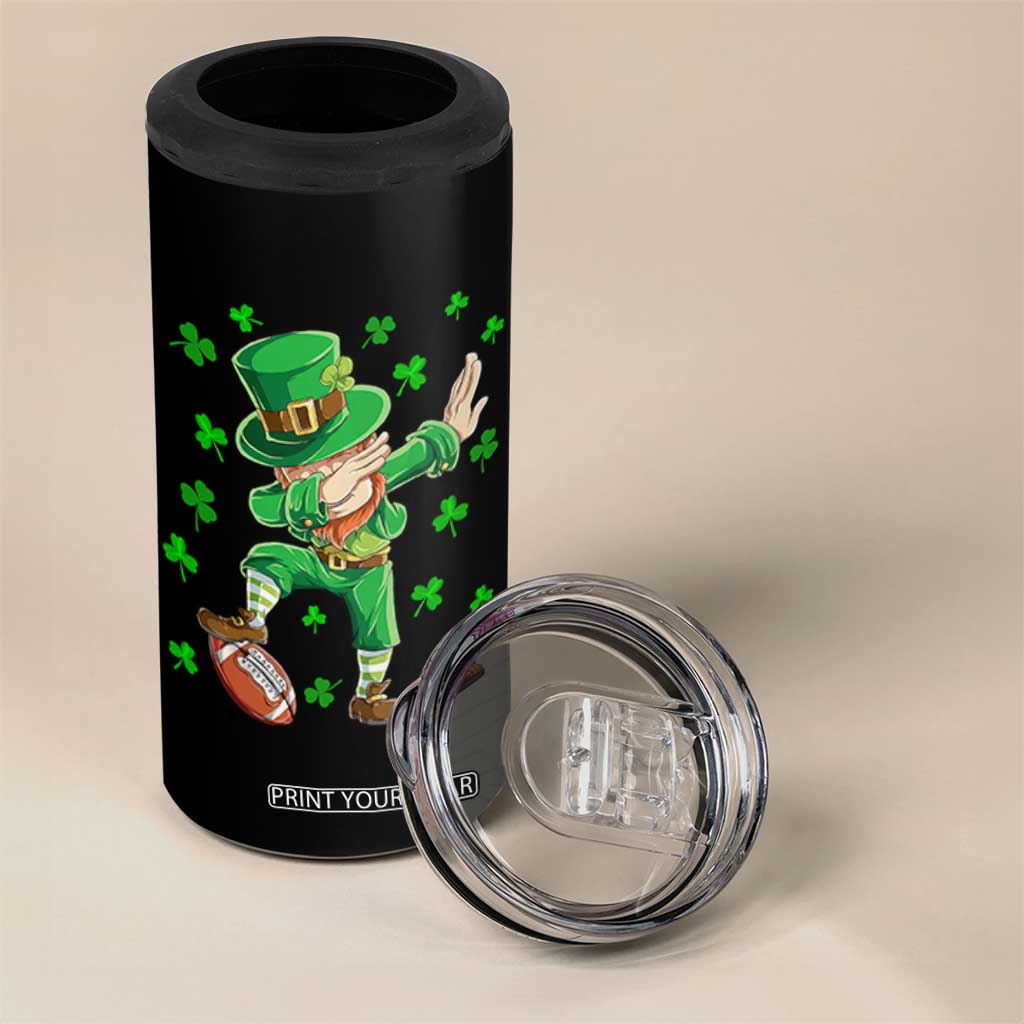 Dabbing Leprechaun Football St Patricks Day Boys Men Sports T-Shirt 4 in 1 Can Cooler Tumbler TS12 Print Your Wear