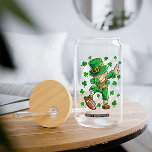 Dabbing Leprechaun Football St Patricks Day Boys Men Sports T-Shirt Glass Can TS12 Print Your Wear