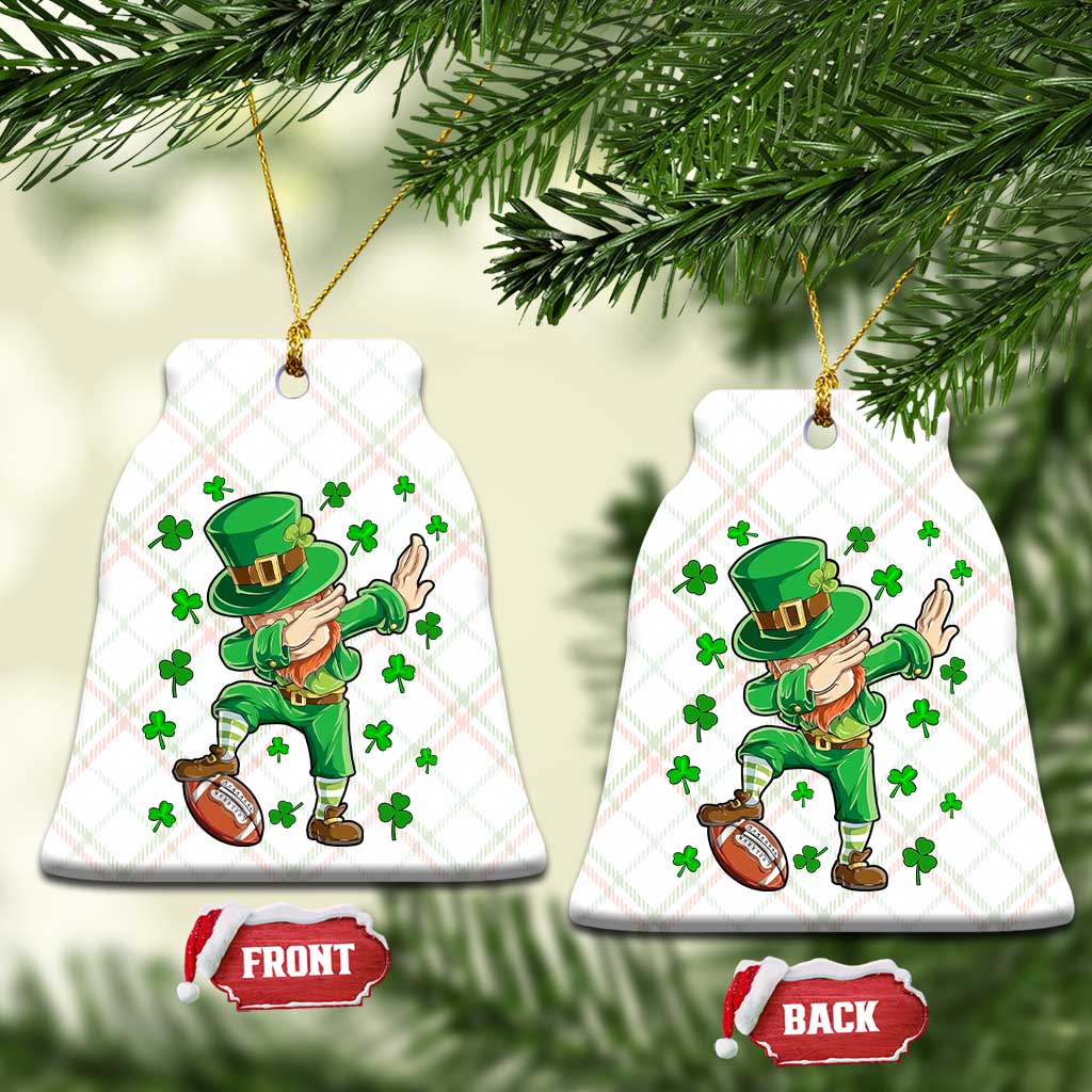 Dabbing Leprechaun Football St Patricks Day Boys Men Sports T-Shirt Ceramic Ornament TS12 Print Your Wear