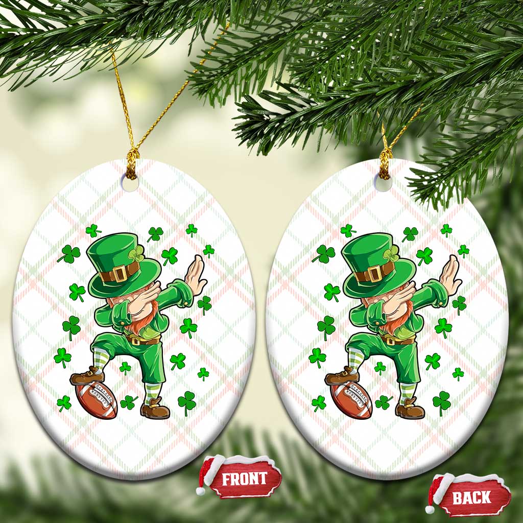 Dabbing Leprechaun Football St Patricks Day Boys Men Sports T-Shirt Ceramic Ornament TS12 Print Your Wear