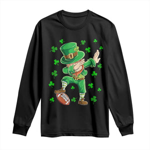 Dabbing Leprechaun Football St Patricks Day Boys Men Sports T-Shirt Long Sleeve Shirt TS12 Black Print Your Wear
