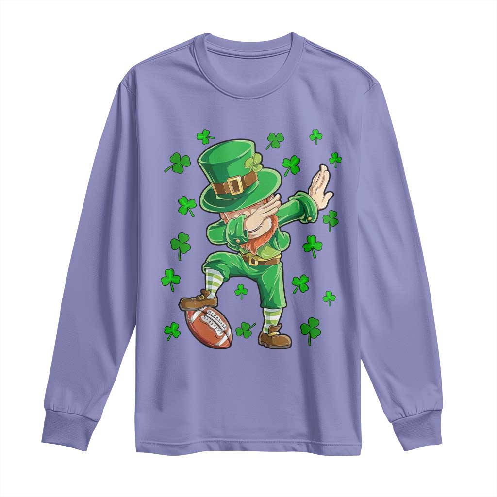 Dabbing Leprechaun Football St Patricks Day Boys Men Sports T-Shirt Long Sleeve Shirt TS12 Violet Print Your Wear