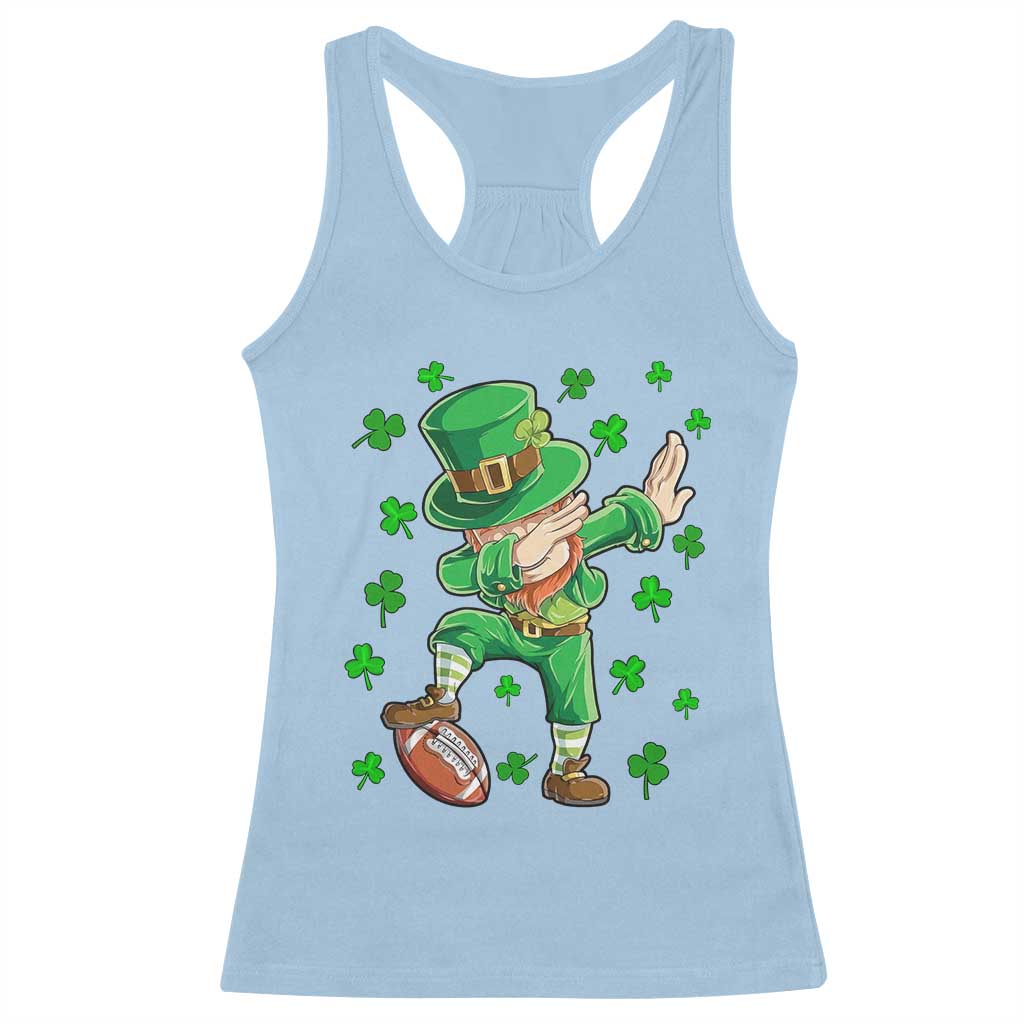 Dabbing Leprechaun Football St Patricks Day Boys Men Sports T-Shirt Racerback Tank Top TS12 Light Blue Print Your Wear
