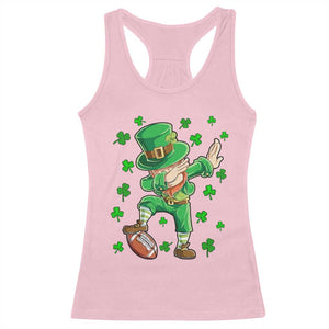 Dabbing Leprechaun Football St Patricks Day Boys Men Sports T-Shirt Racerback Tank Top TS12 Light Pink Print Your Wear