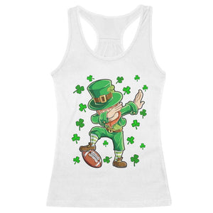 Dabbing Leprechaun Football St Patricks Day Boys Men Sports T-Shirt Racerback Tank Top TS12 White Print Your Wear