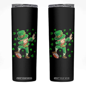 Dabbing Leprechaun Football St Patricks Day Boys Men Sports T-Shirt Skinny Tumbler TS12 Black Print Your Wear