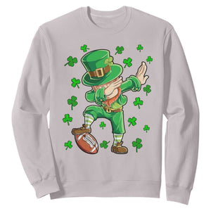 Dabbing Leprechaun Football St Patricks Day Boys Men Sports T-Shirt Sweatshirt TS12 Ice Gray Print Your Wear