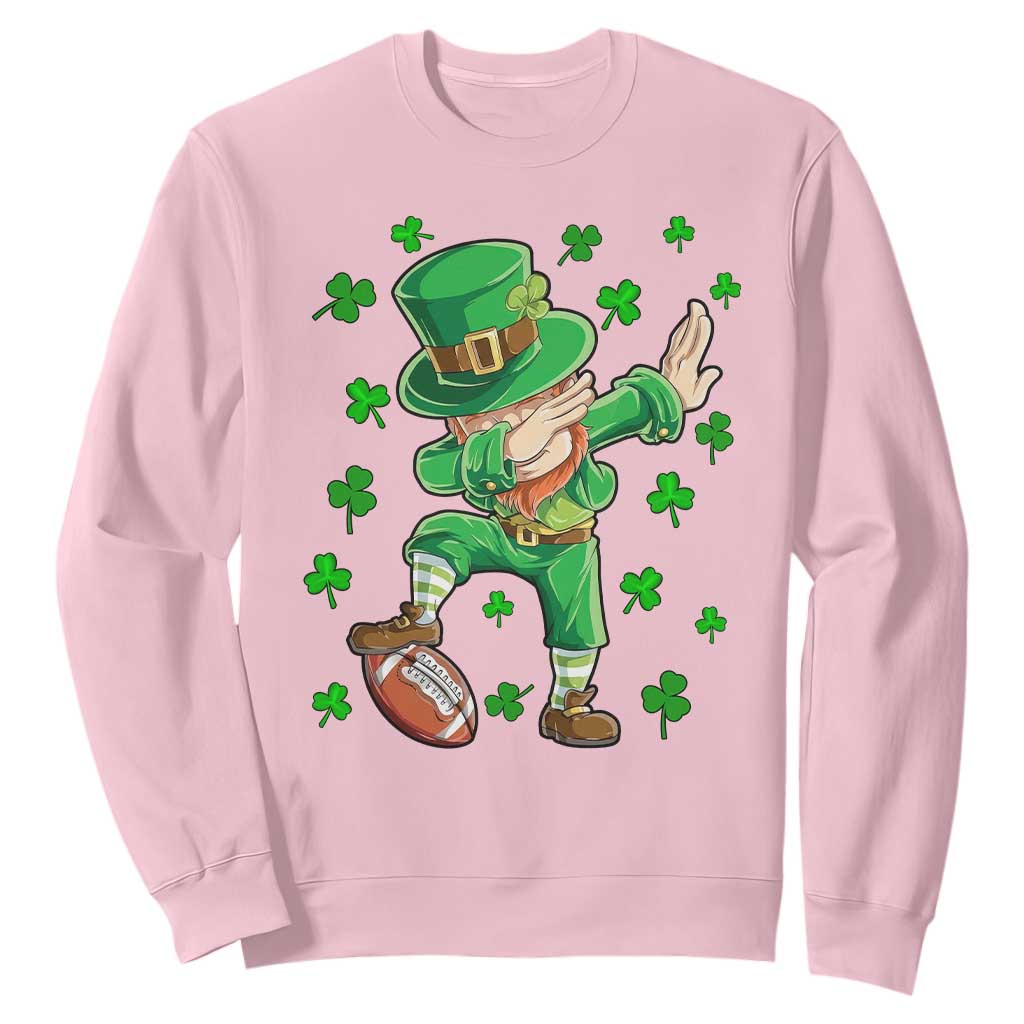 Dabbing Leprechaun Football St Patricks Day Boys Men Sports T-Shirt Sweatshirt TS12 Light Pink Print Your Wear