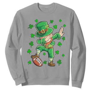 Dabbing Leprechaun Football St Patricks Day Boys Men Sports T-Shirt Sweatshirt TS12 Sport Gray Print Your Wear
