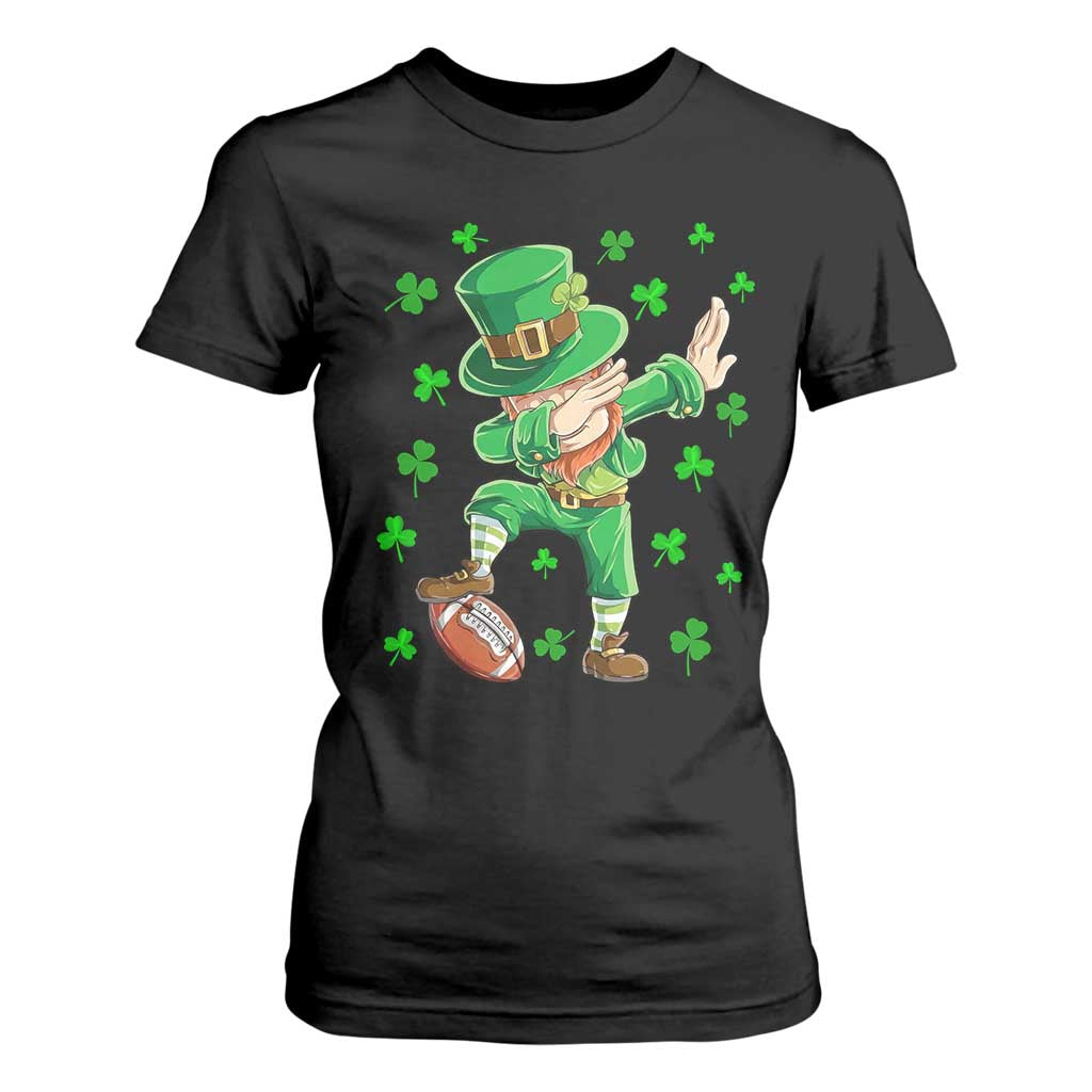 Dabbing Leprechaun Football St Patricks Day Boys Men Sports T-Shirt T Shirt For Women TS12 Black Print Your Wear