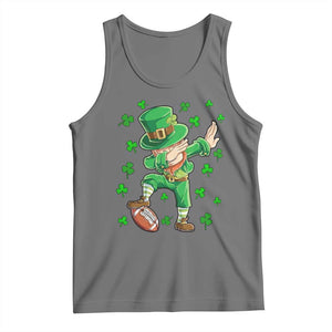 Dabbing Leprechaun Football St Patricks Day Boys Men Sports T-Shirt Tank Top TS12 Black Heather Print Your Wear