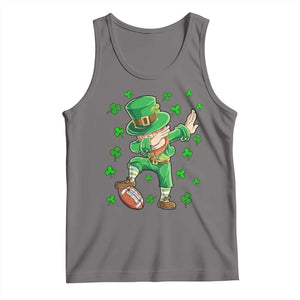 Dabbing Leprechaun Football St Patricks Day Boys Men Sports T-Shirt Tank Top TS12 Deep Heather Print Your Wear