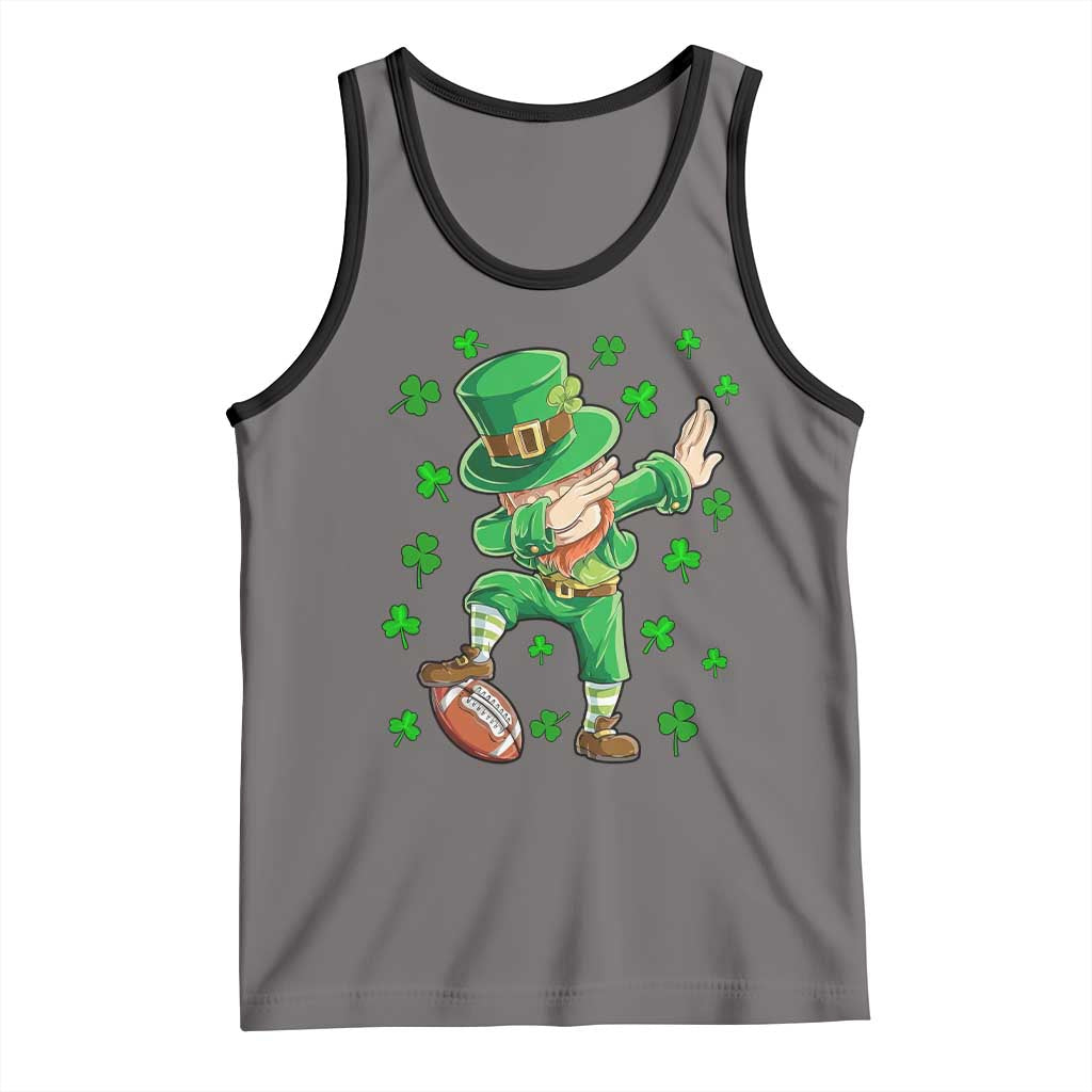 Dabbing Leprechaun Football St Patricks Day Boys Men Sports T-Shirt Tank Top TS12 Deep Heather Black Print Your Wear