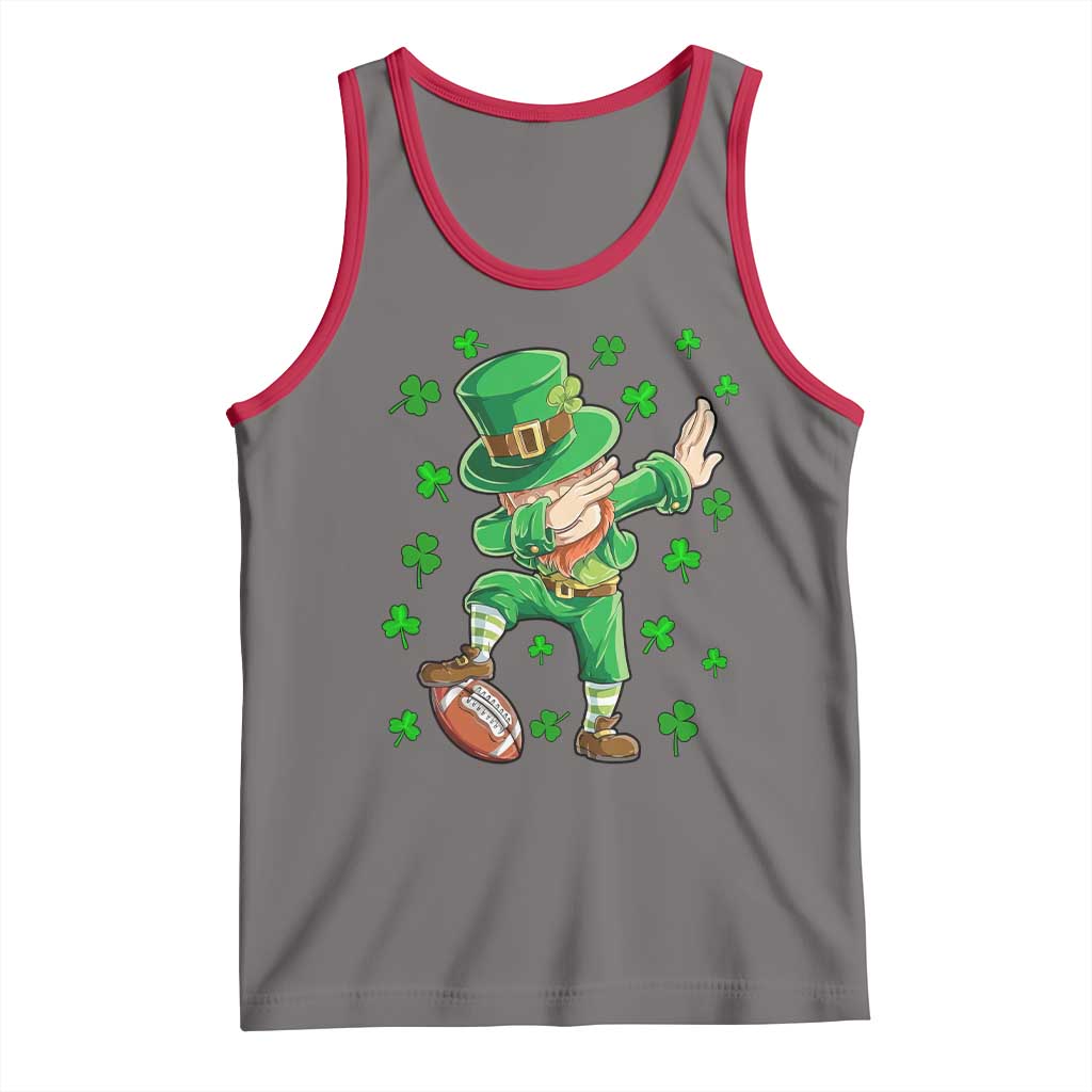 Dabbing Leprechaun Football St Patricks Day Boys Men Sports T-Shirt Tank Top TS12 Deep Heather Red Print Your Wear