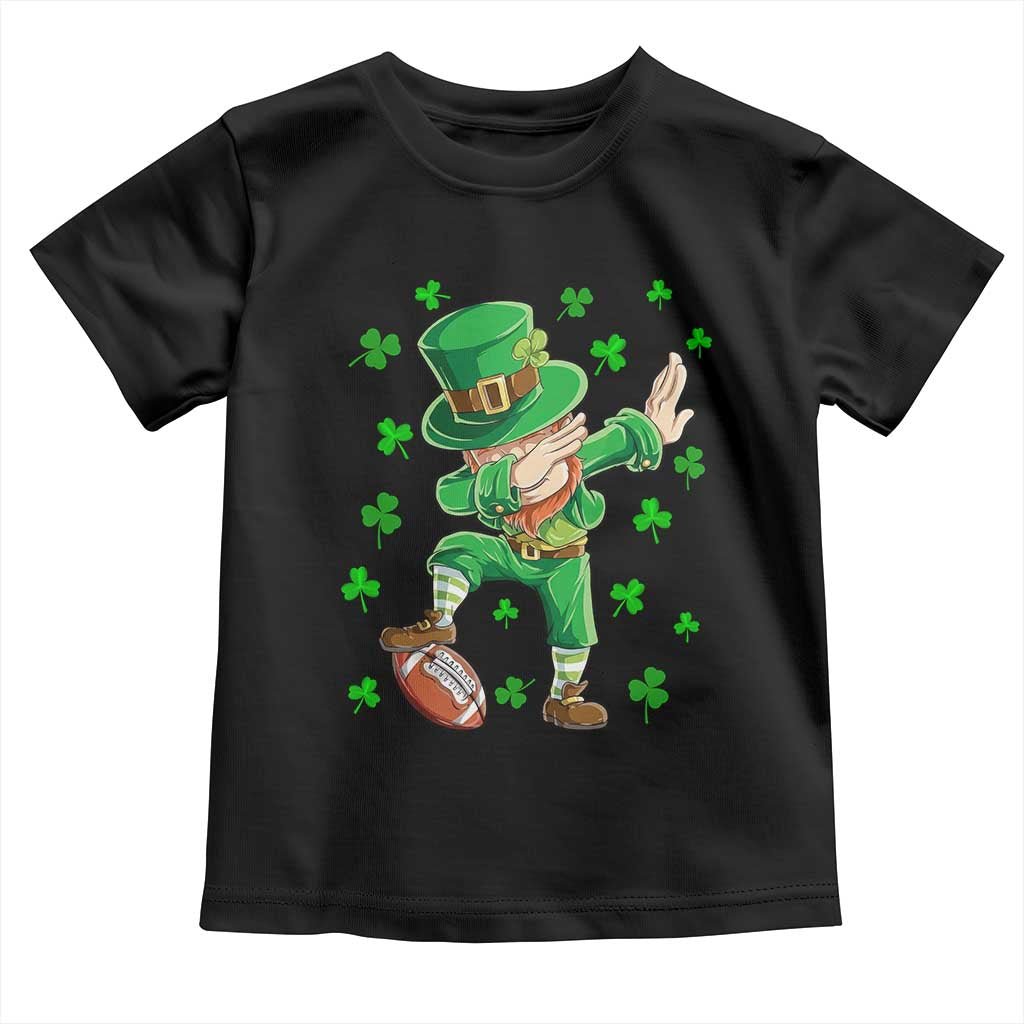 Dabbing Leprechaun Football St Patricks Day Boys Men Sports T-Shirt Toddler T Shirt TS12 Black Print Your Wear