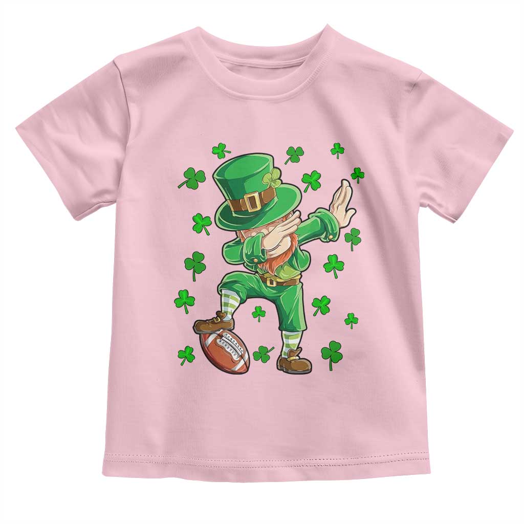 Dabbing Leprechaun Football St Patricks Day Boys Men Sports T-Shirt Toddler T Shirt TS12 Light Pink Print Your Wear
